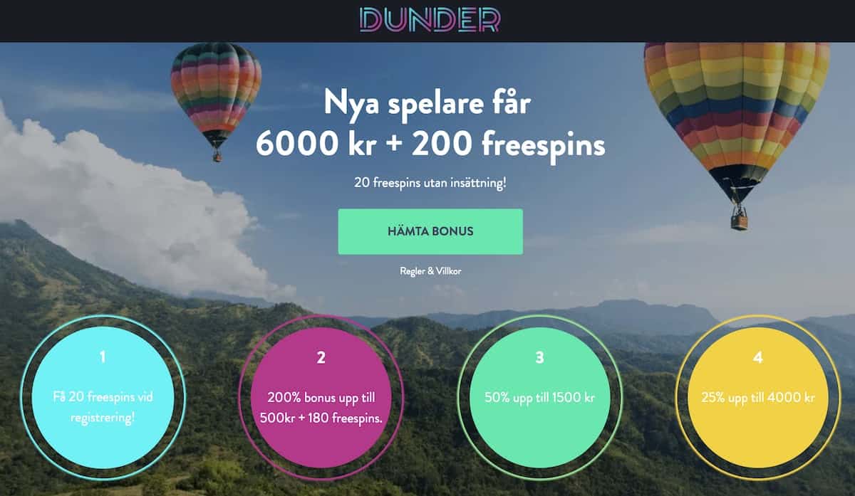 dunder gratis spins