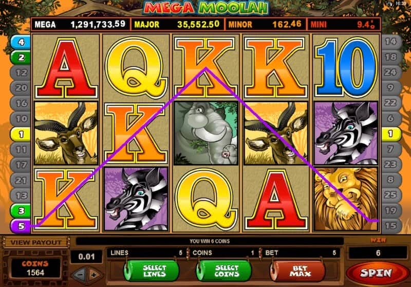 mega moolah free spins